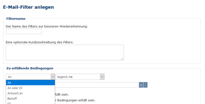 Mailfilter definieren