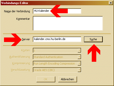 Screenshot Verbindungsmanager Server