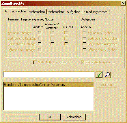 Screenshot Auftragsrechte