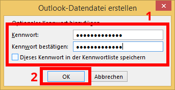 Passwort für die Datendatei