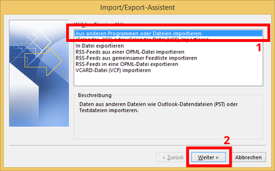 Import aus Datendatei