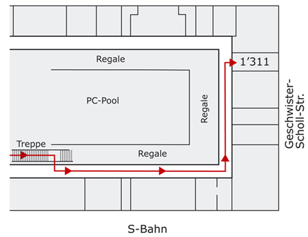 Grimm-Zentrum, 1. Etage