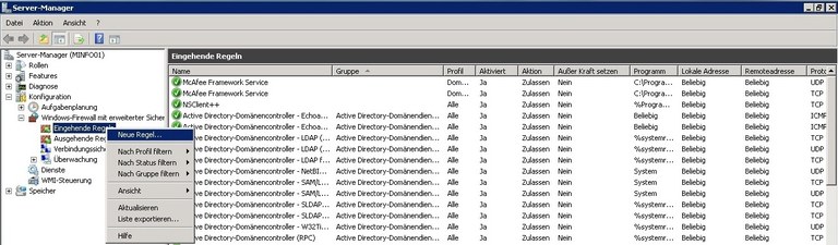 Windows Firewall - Neue Regel Erstellen