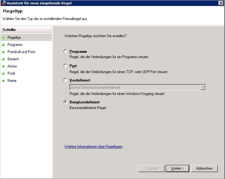 Windows Firewall - Regeltyp