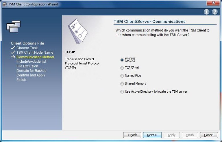 Windows TSM-Client Konfiguration - TCP/IP