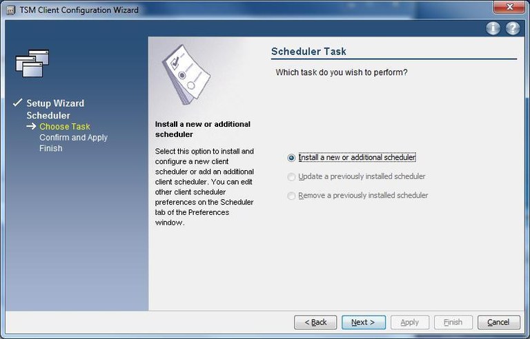 Windows TSM-Client Konfiguration - Scheduler Task