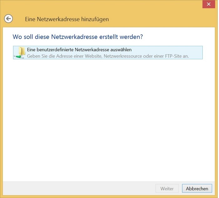 Win8 Netzwerkadresse Auswaehlen