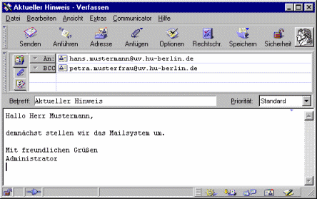 Fenster Mail verfassen